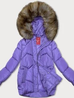 Bunda v barvě lila pro přechodné období s kapucí (LHD-23002)