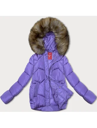 Bunda v barvě lila pro přechodné období s kapucí (LHD-23002)