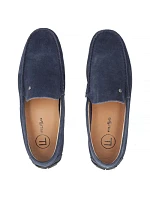 Pánské semišové kožené mokasíny polobotky tmavě modré Filippo MP923