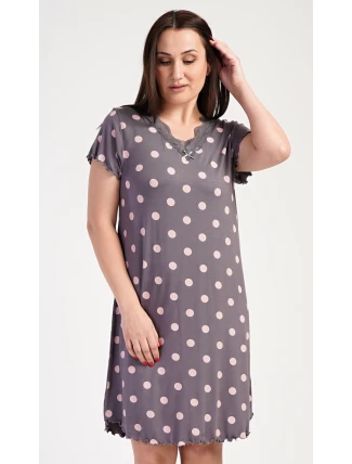Dámská noční košile s krátkým rukávem Puntík