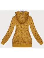 Žlutá dámská rozepínací mikina se vzorem hvězdiček (2313)
