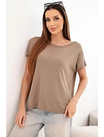 Dámská viskózová oversize halenka s krátkým rukávem a kulatým výstřihem fango