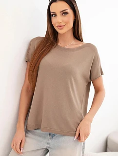 Dámská viskózová oversize halenka s krátkým rukávem a kulatým výstřihem fango