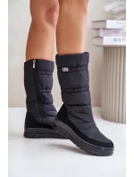 Dámské Sněhové Boty Se Zdobením Černé Progress PROGJ-24-147 Dámské Sněhové Boty Se Zdobením Černé Progress PROGJ-24-147