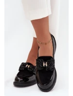 Lakované Dámské Mokasíny S Mašlí S.Barski HY51-319 Černé Lakované Dámské Mokasíny S Mašlí S.Barski HY51-319 Černé