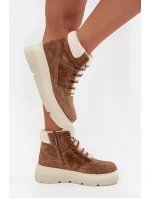 Semišové dámské sněhule s kožíškem na platformě Vinceza 95354 Camel Semišové dámské sněhule s kožíškem na platformě Vinceza 95354 Camel