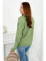 Svetr s rolákem S24-9  tmavá máta - Kesi