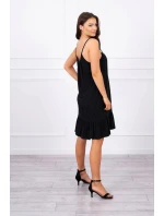 Šaty s tenkým páskem černé