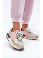 Dámské Semišové Tenisky Big Star RR274243 HI-POLY SYSTEM Šedo-Růžové