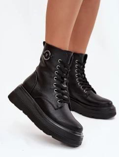 Dámské workery s vyhřívanou podšívkou na platformě s ozdobným detailem Vinceza 16513 Černé