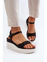 Sandály Na Kotevní Podpatku Černé Esinna