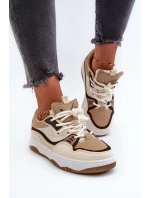 Dámské tenisky na platformě hnědé Etnaria