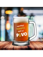 NEPOTŘEBUJI TERAPII, STAČÍ MI PIVO - pivní sklenice 0,5 l NEPOTŘEBUJI TERAPII, STAČÍ MI PIVO - pivní sklenice 0,5 l