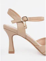 Zajímavé hnědé dámské lodičky na jehlovém podpatku Zajímavé hnědé dámské lodičky na jehlovém podpatku