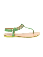 Luxusní  sandály dámské zelené bez podpatku