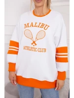 Zateplená mikina Malibu bílá+oranžová Zateplená mikina Malibu bílá+oranžová