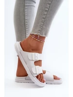 Lehké Pěnové Dámské Žabky S Sponami Big Star NN274A751 Bílé