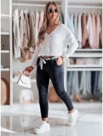 Dámské látkové chinos kalhoty s páskem ROSSALI navy blue FashionStreet UY2532