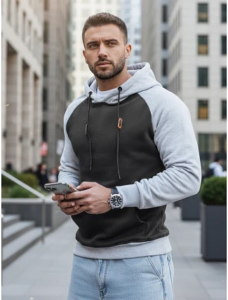 Pánská mikina s kapucí černá FashionStreet BX5935