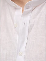 Pánská košile s límečkem, střih slim fit, bílá, FashionStreet KX1093