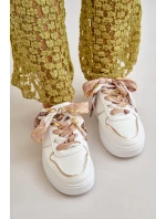 Dámské Tenisky Na Platformě S Dekorativním Šněrováním Bílé Mistra