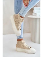 Zateplené Dámské Tenisky S Kožíškem Typu Beránek Big Star OO274A444 Béžové