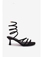 Dámské sandály na podpatku s pásky Černé Samara