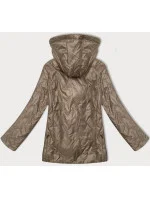 Tmavě béžová prošívaná dámská bunda s odepínací kapucí S'West (B8356-12)