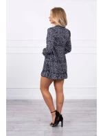 Šaty s ozdobnými volánky černé