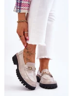 Lakované mokasíny na platformě Světle šedé Ronin Lakované mokasíny na platformě Světle šedé Ronin