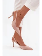 Pátečky s odhalenými patami Béžové Lenira