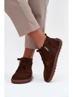 Dámské semišové barefoot polobotky s ozdobným detailem Zazoo – čokoládové