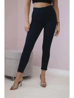 Bavlněné kalhoty s mašlí Zentex tmavě modré - Kesi Bavlněné kalhoty s mašlí Zentex tmavě modré - Kesi