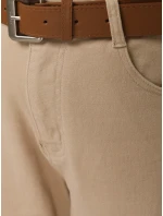 Dámské džíny s páskem mom fit light beige FashionStreet UY2879