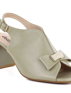 Dámské sandály na jehlovém podpatku s mašlí Jezzi olivové RMR25112-3