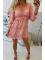 Šaty s ozdobnými volánky tmavě meruňková