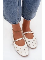 Dámské baleríny se stříbrnými prvky Marivon – bílé
