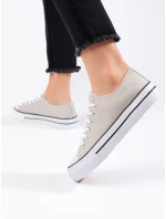 Exkluzívní tenisky šedo-stříbrné dámské bez podpatku Exkluzívní tenisky šedo-stříbrné dámské bez podpatku
