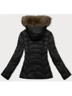 Černá dámská prošívaná bunda pro přechodné období s kapucí Glakate (LU-2202)