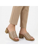 Dámské otevřené béžové žabky na jehlovém podpatku M.Daszynski MR2598-7