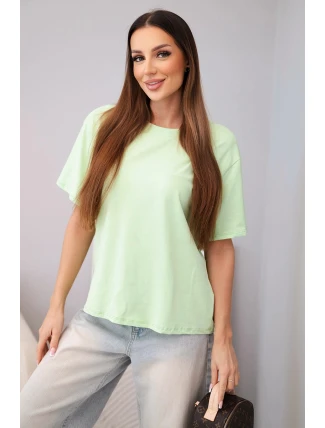 Dámská bavlněná basic halenka s krátkým rukávem jablková Dámská bavlněná basic halenka s krátkým rukávem jablková