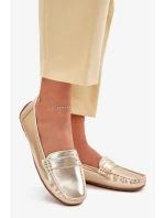 Dámské mokasíny z eko kůže Lenvie – zlaté