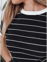 Dámské pruhované mini šaty FITLINES černé FashionStreet EY2584