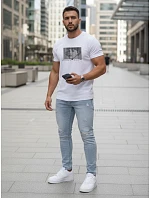 Pánské tričko s potiskem klasické bílé FashionStreet NX5014R