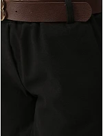 Elegantní dámské šortky s páskem, černé, FashionStreet SY0593