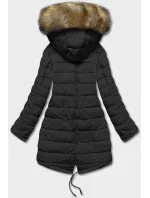 Černá oboustranná dámská zimní bunda (2M-21508)