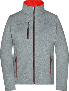 Daiber JN 1147 Dámská 2-vrstvá melanžová softshell bunda 02.1147 dark melange/red