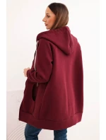 Dámská mikina s kapucí a zipem zahřátá bordová Dámská mikina s kapucí a zipem zahřátá bordová