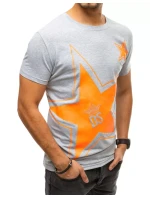 Pánské tričko s potiskem světle šedé FashionStreet RX4361