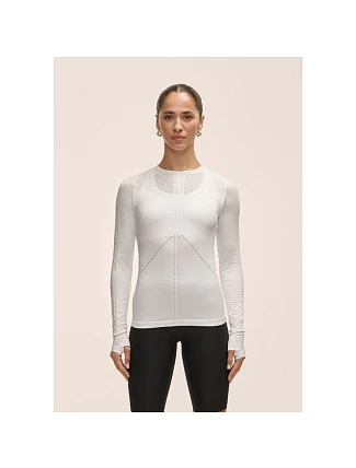 Dámské tričko Casall Maze Long Sleeve, bílé Dámské tričko Casall Maze Long Sleeve, bílé